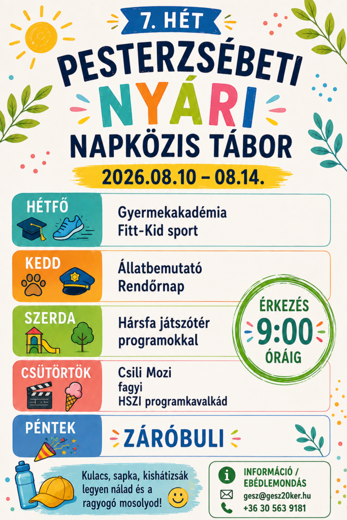Pesterzsébeti Nyári Napközis Tábor