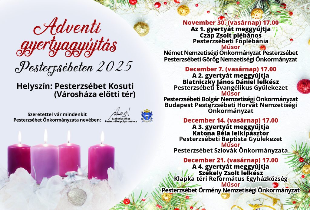 Adventi gyertyagyújtás helyszínváltozás